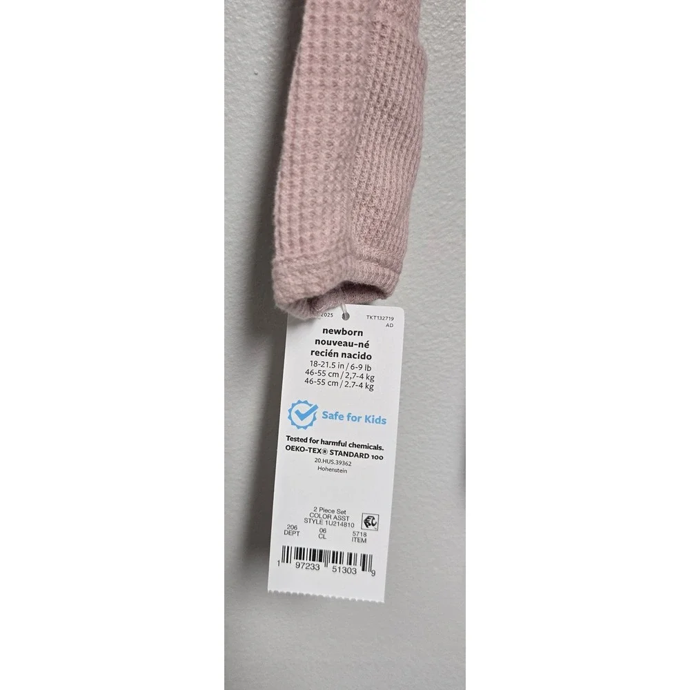 Carter's Just One You Newborn Waffle Knit 2pc Set Dusty Rose 1U214810